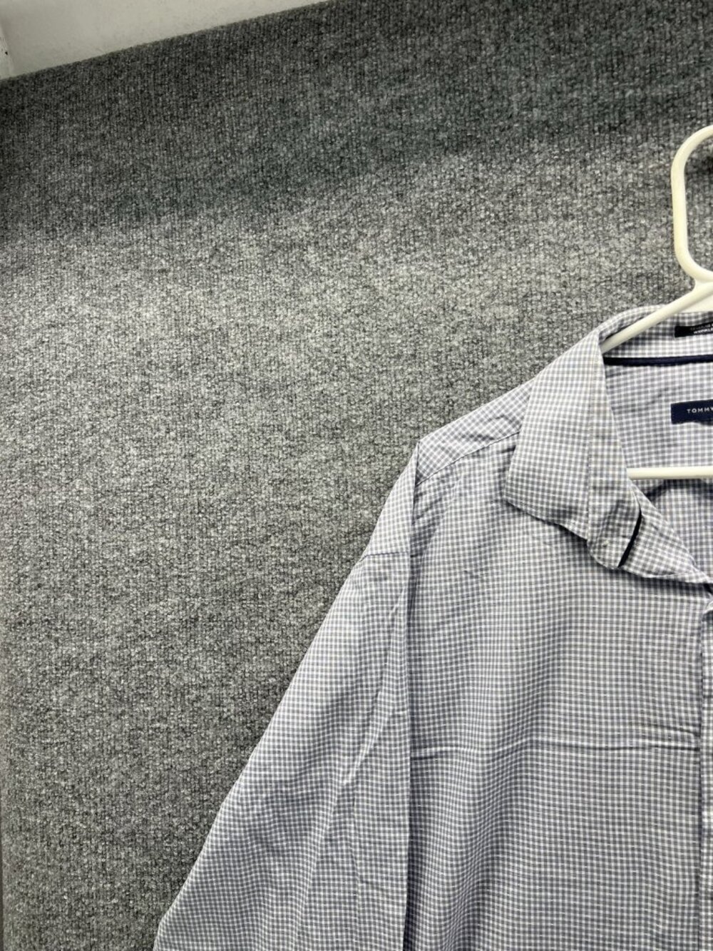Tommy Hilfiger Dress Shirt Mens XXL Blue Gingham Regular Fit Long Sleeve - Picture 7 of 11
